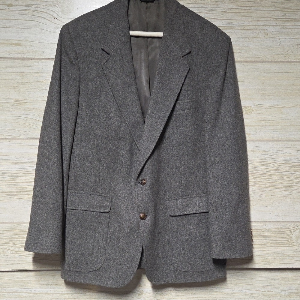 Vintage Elegant Charcoal Men's Blazer 100 % Wool